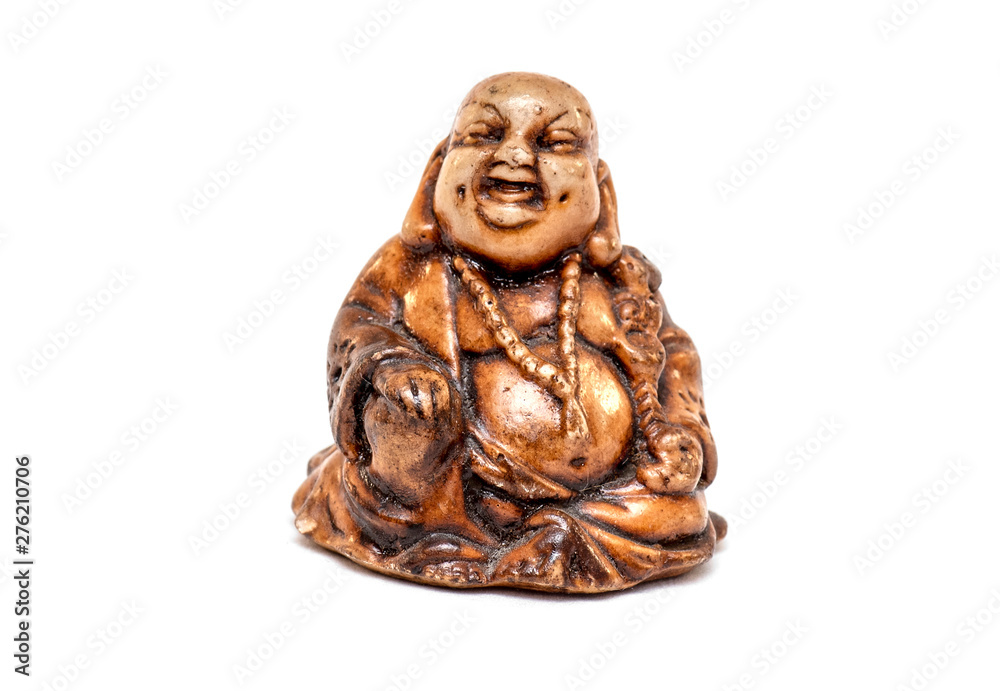 Asian Netsuke wooden Netsuke Figure isolated on white Background Asian Netsuke wooden Netsuke Figure isolated on white Background