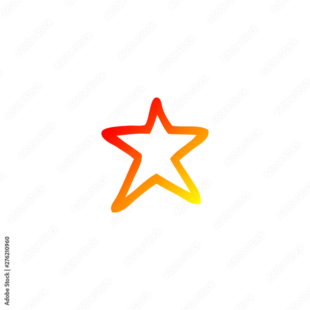 warm gradient line drawing cartoon star symbol warm gradient line drawing cartoon star symbol