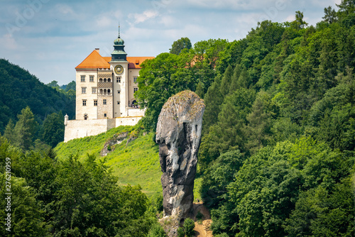 Castle on the hill in Ojcow National Park Poland - Pieskowa Skala, Hercules's mace rock 