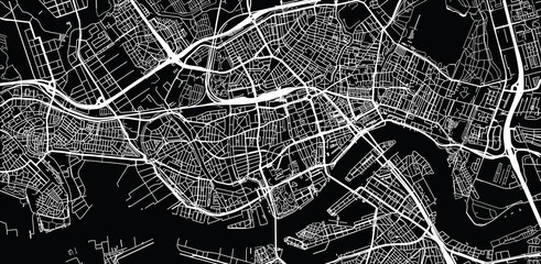 Fototapete Rotterdam Stadtplan Rotterdam als Vektorkarte  © ink drop