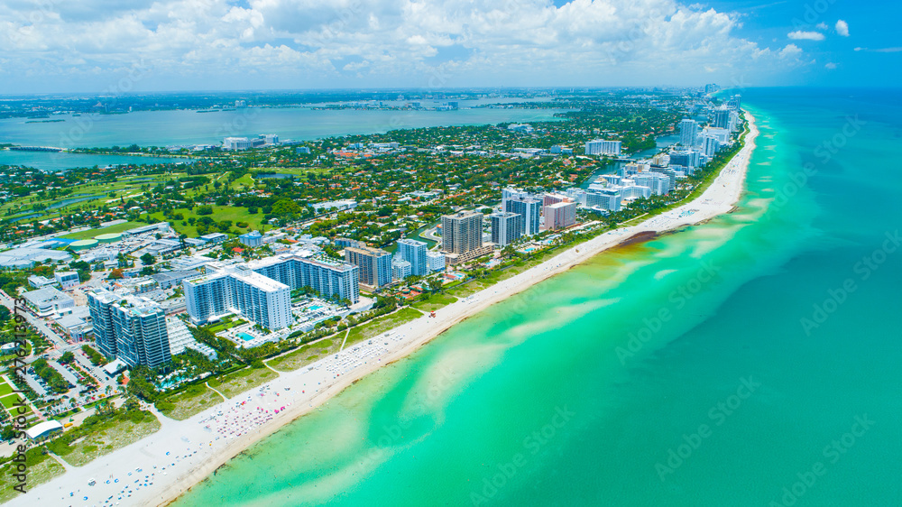 Aerial view city Miami Beach. South Beach. Florida. USA. 