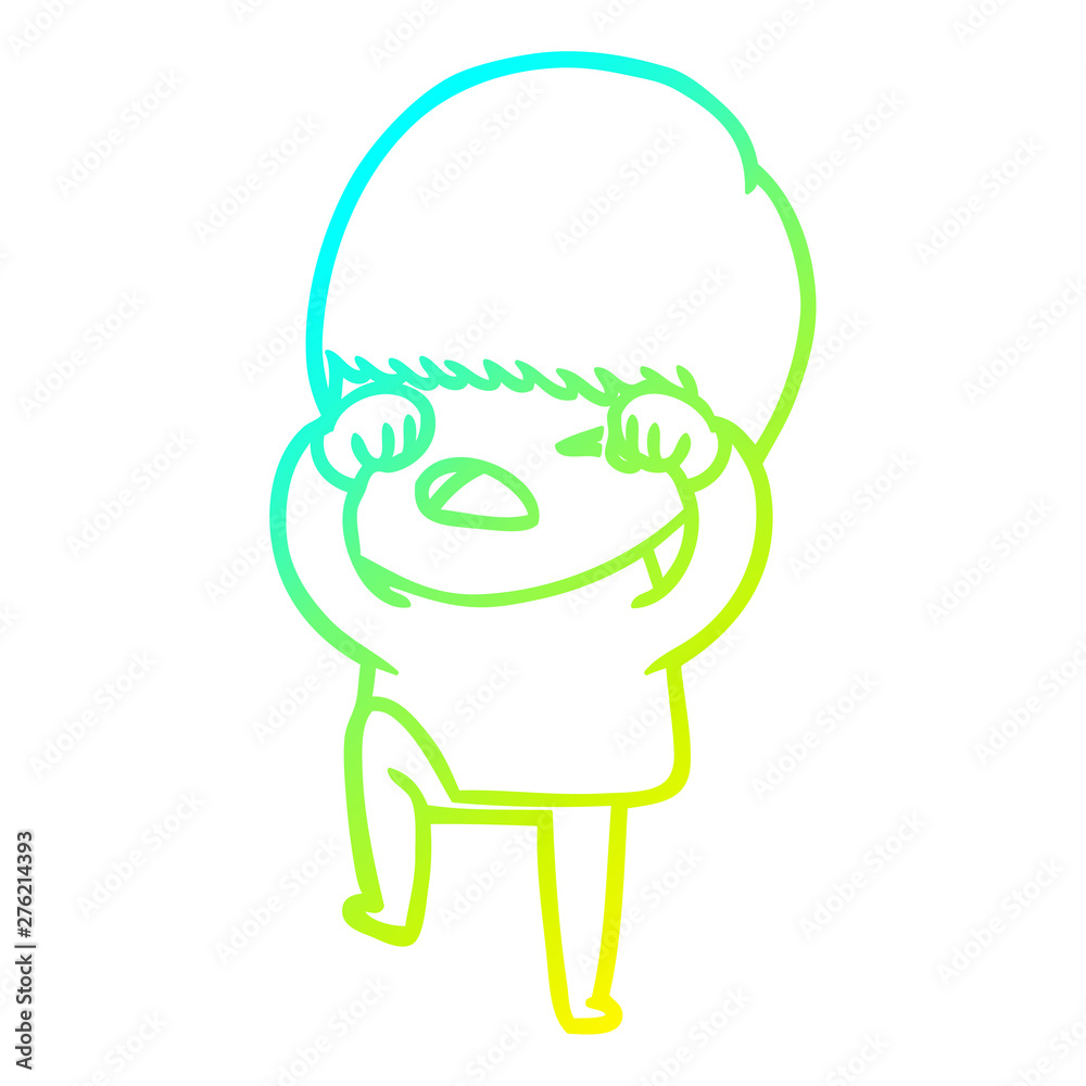 cold gradient line drawing cartoon stressed man cold gradient line drawing cartoon stressed man