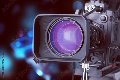 Close-up of a Television Camera lens