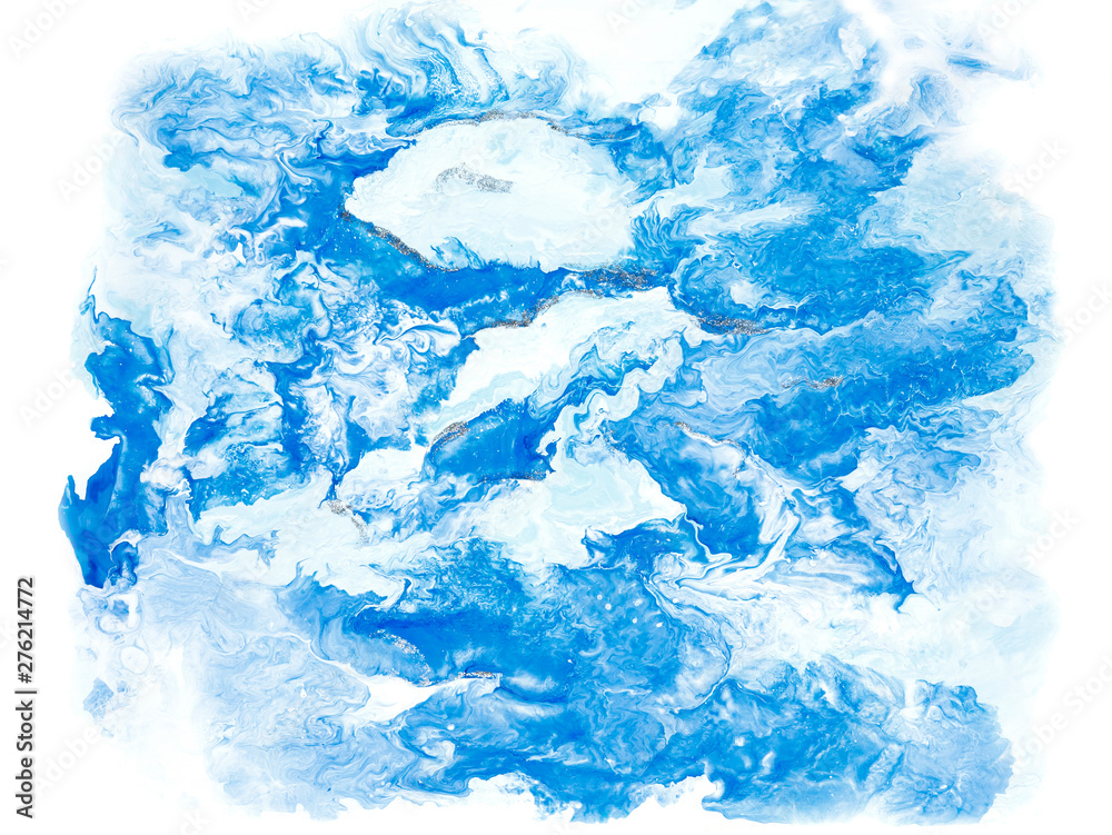 Fototapeta premium Blue creative abstract hand painted background, marble texture, abstract ocean