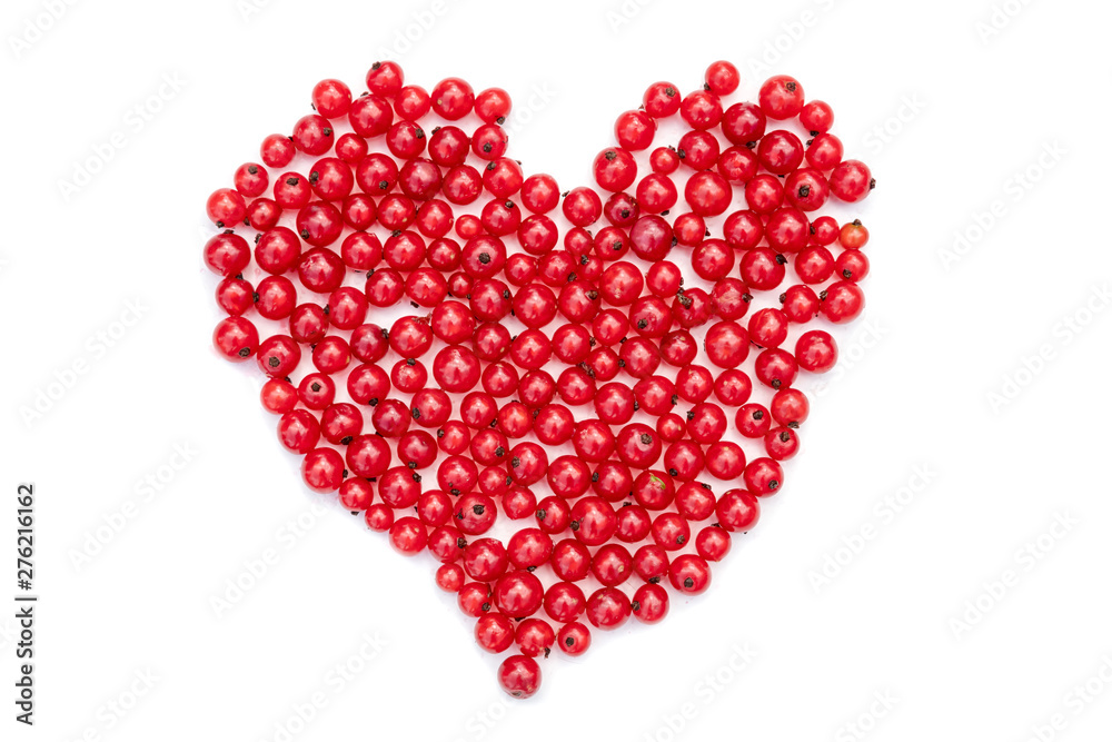Heart shape from redcurrant. Love theme concept for Valentine's background and love theme.