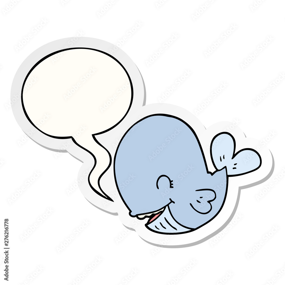 cartoon whale and speech bubble sticker cartoon whale and speech bubble sticker