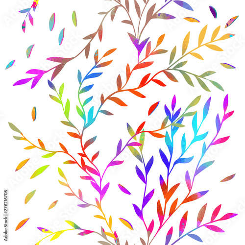 seamless background iridescent twigs. Vector