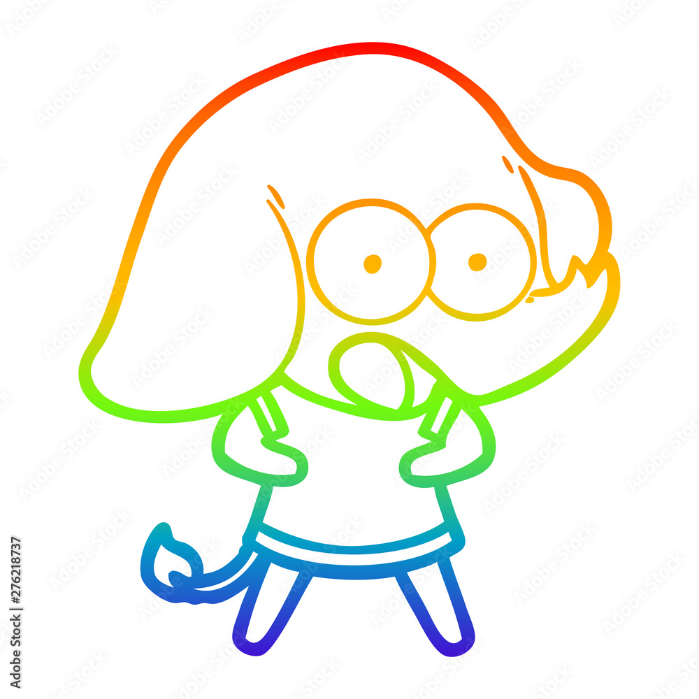 rainbow gradient line drawing cute cartoon elephant rainbow gradient line drawing cute cartoon elephant