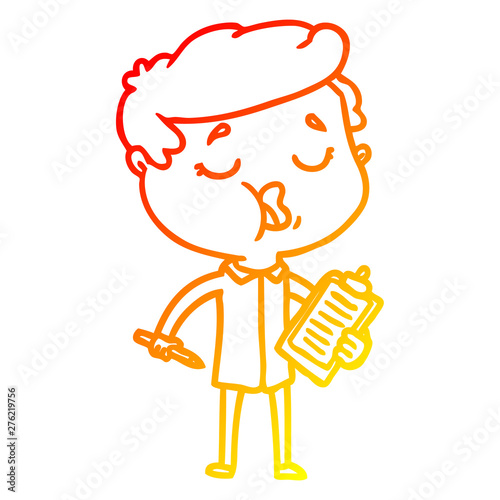 warm gradient line drawing cartoon man talking