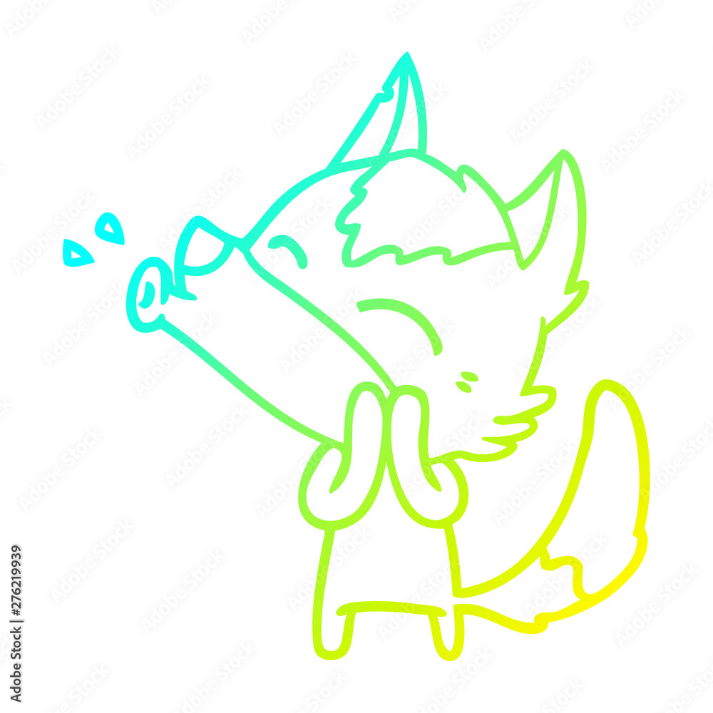 cold gradient line drawing howling wolf cartoon cold gradient line drawing howling wolf cartoon