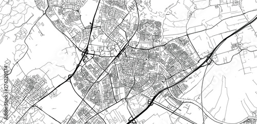 Urban vector city map of Leiden, The Netherlands