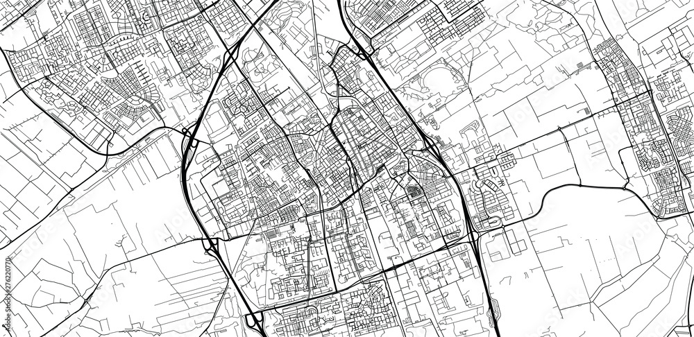 Fototapeta premium Urban vector city map of Delft, The Netherlands