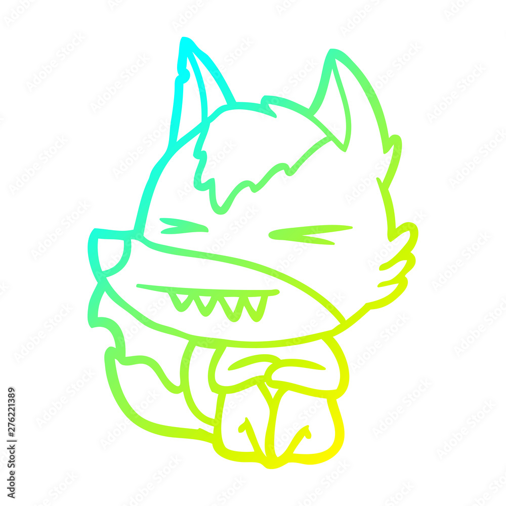 cold gradient line drawing angry wolf cartoon cold gradient line drawing angry wolf cartoon