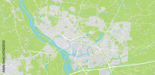 Urban vector city map of Deventer  The Netherlands