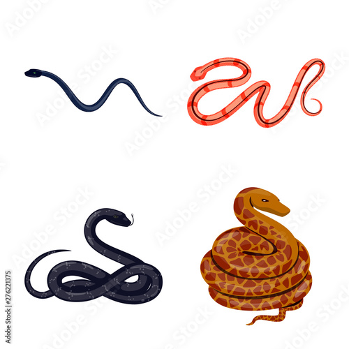 Isolated object of poison and evil logo. Set of poison and bite stock vector illustration.