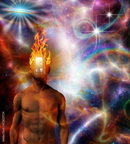 Burning mind in cosmic space