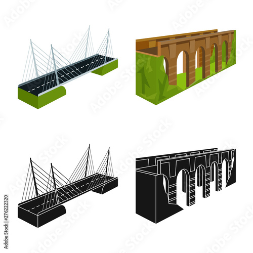 Vector design of connection and design sign. Set of connection and side stock vector illustration.