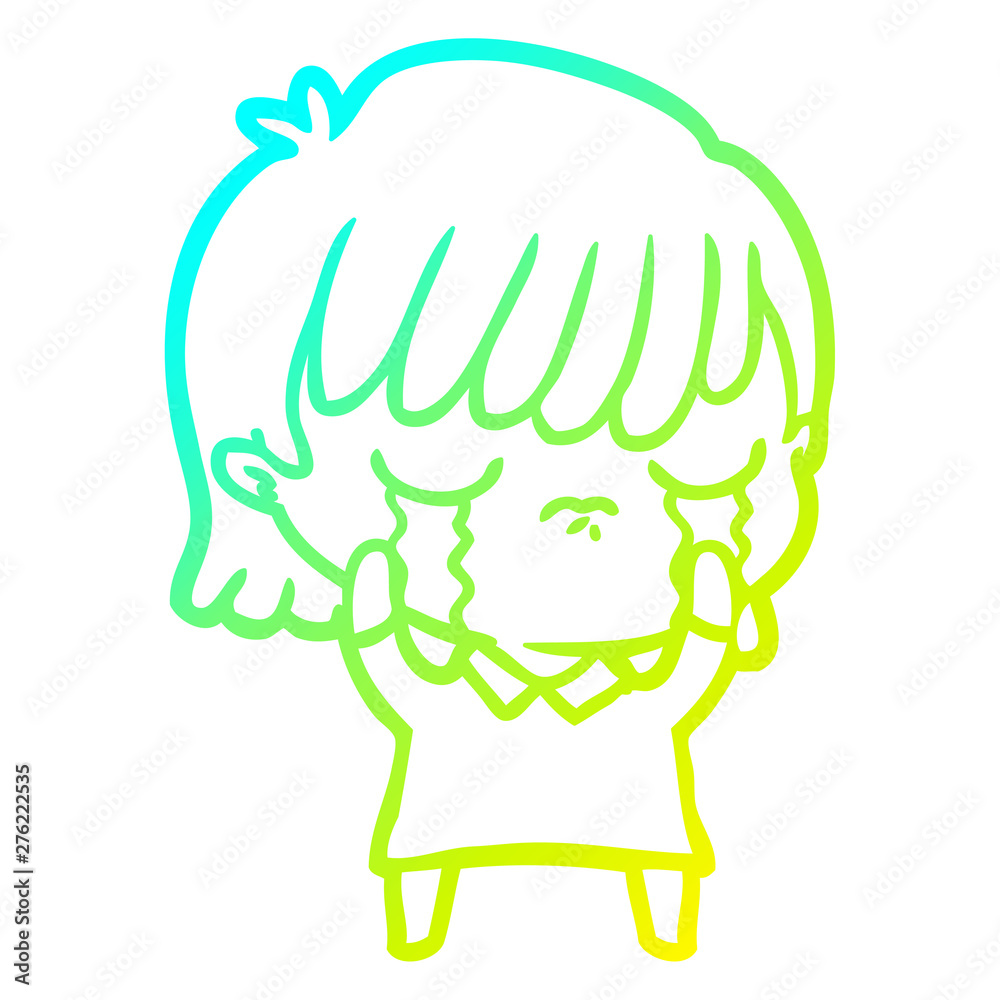 cold gradient line drawing cartoon woman crying cold gradient line drawing cartoon woman crying