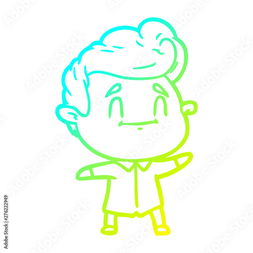 Wallpaper Mural cold gradient line drawing happy cartoon man Torontodigital.ca