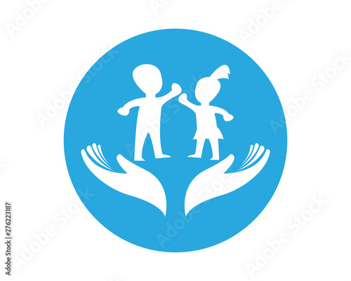 Child care logo design illustration