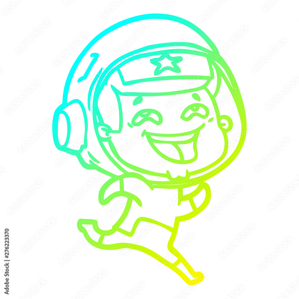 cold gradient line drawing cartoon laughing astronaut cold gradient line drawing cartoon laughing astronaut