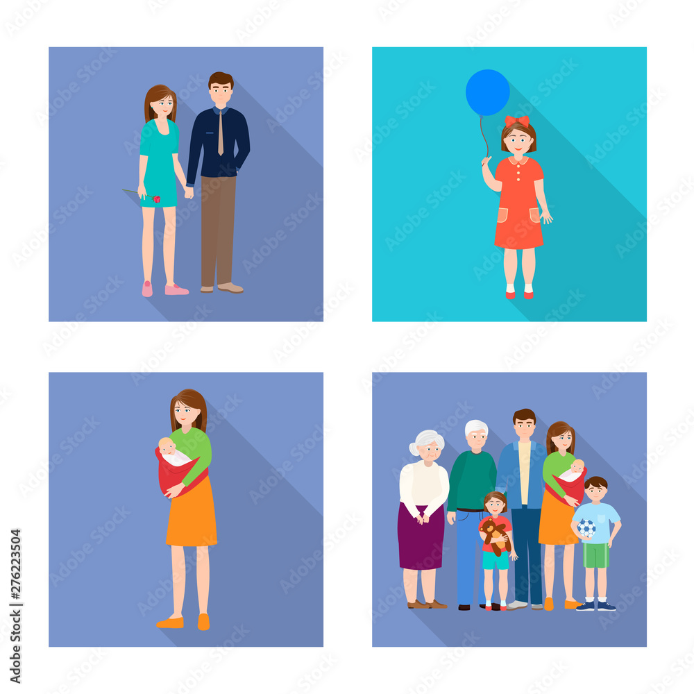 Vector illustration of generation and happy sign. Collection of generation and avatar stock symbol for web.