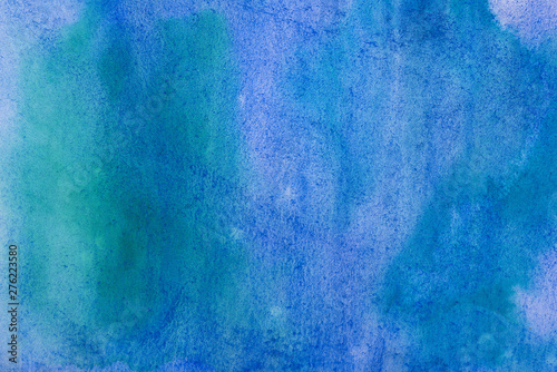 abstract watercolor background sheet of paper covered with multicolored paint blue  grunge effect background for design with texture