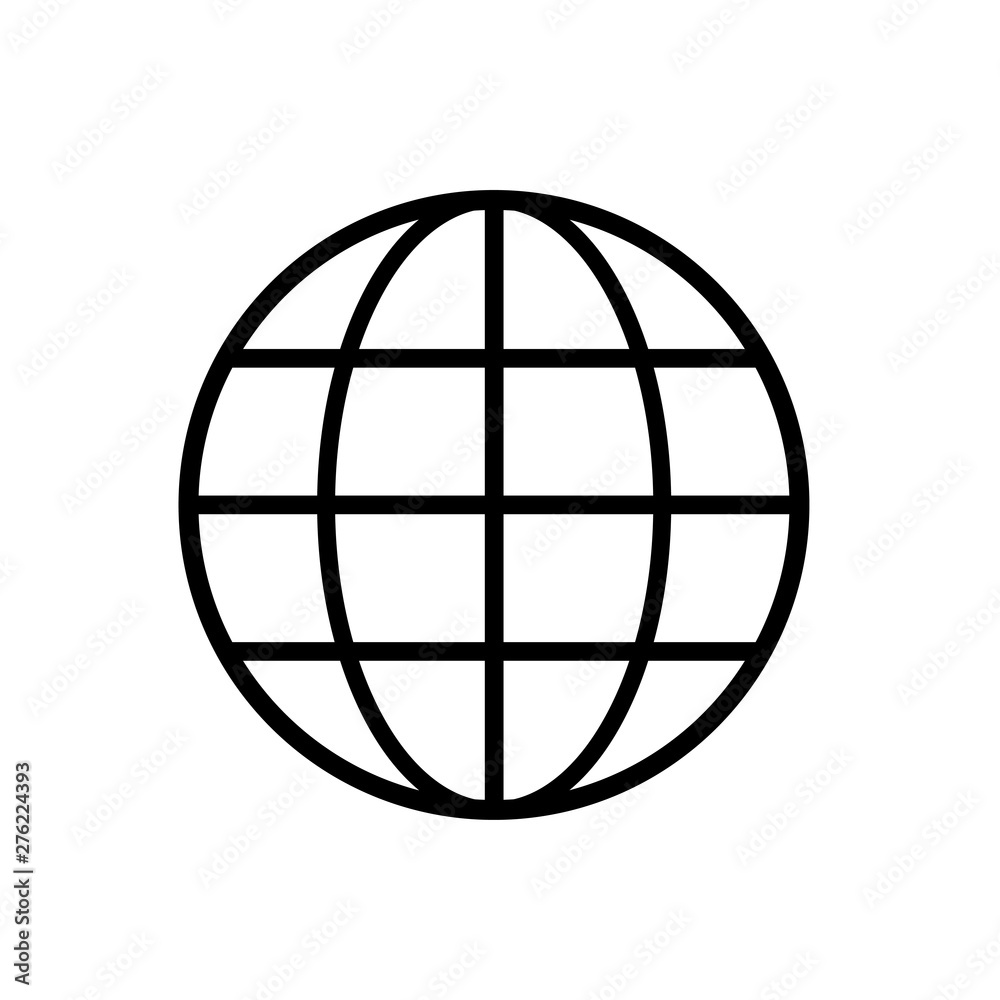 world icon black on white background vector world icon black on white background vector