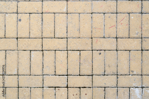 Yellow Brick Floor or Wall Background Texture