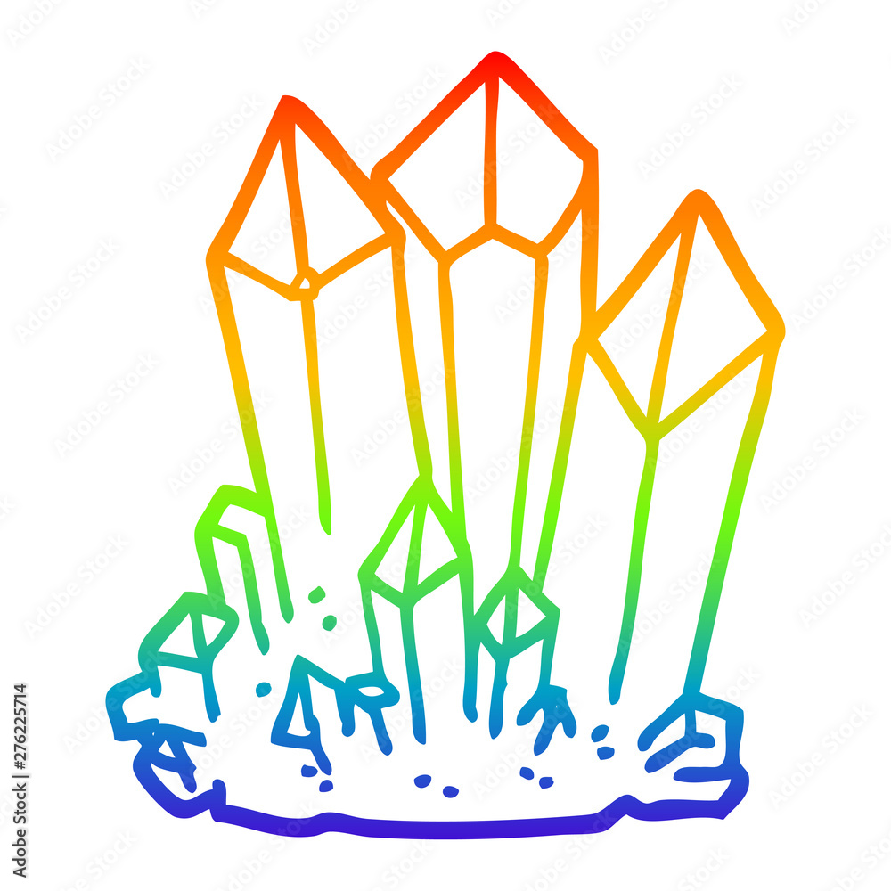 rainbow gradient line drawing cartoon natural crystals rainbow gradient line drawing cartoon natural crystals