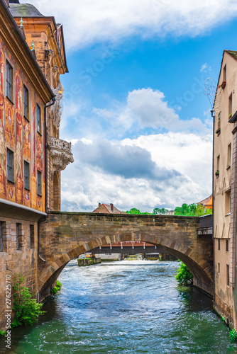 Old bridge at the town hall in Bamberg
