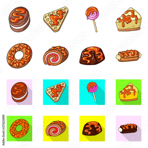 Vector design of confectionery and culinary icon. Set of confectionery and product vector icon for stock.