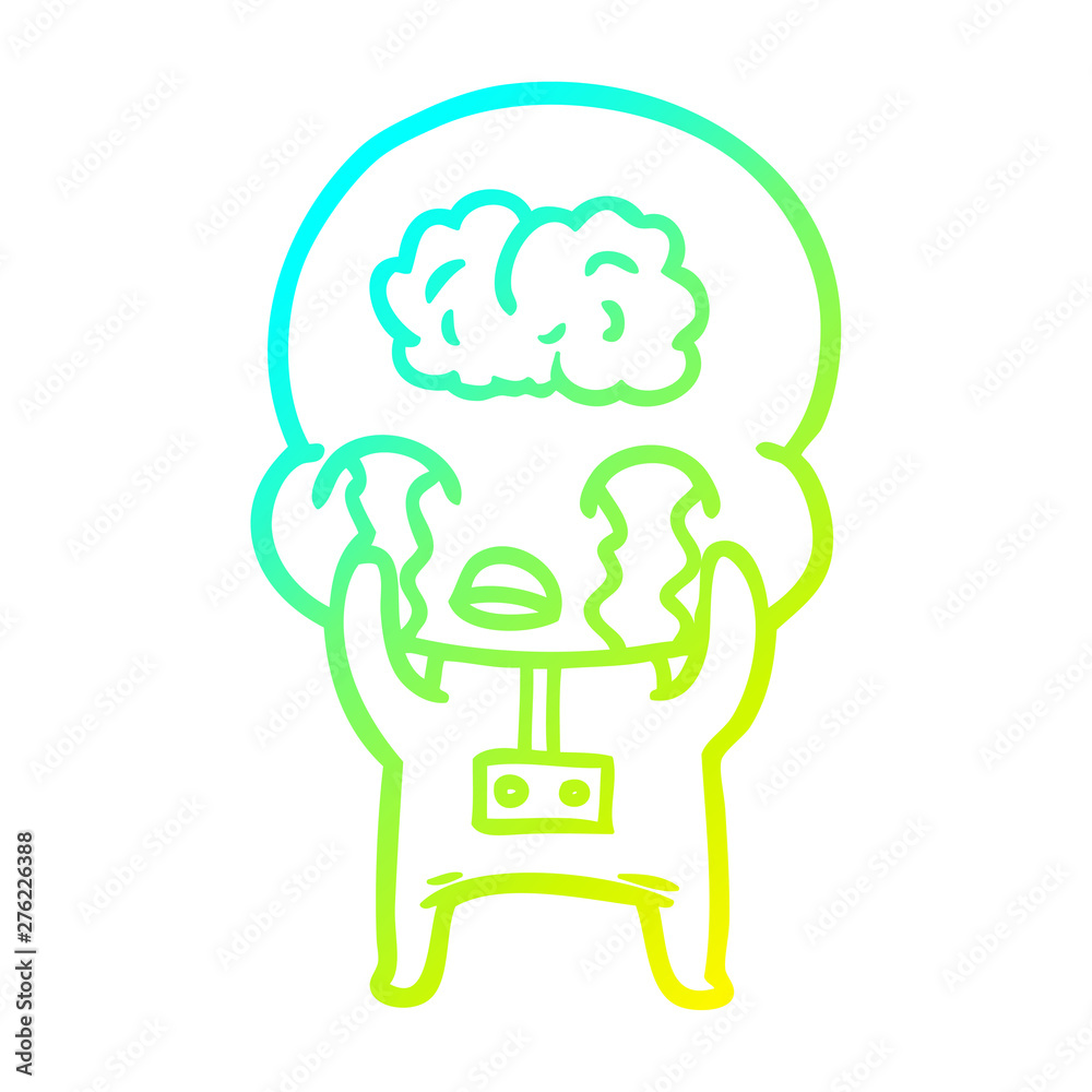 cold gradient line drawing cartoon big brain alien crying cold gradient line drawing cartoon big brain alien crying