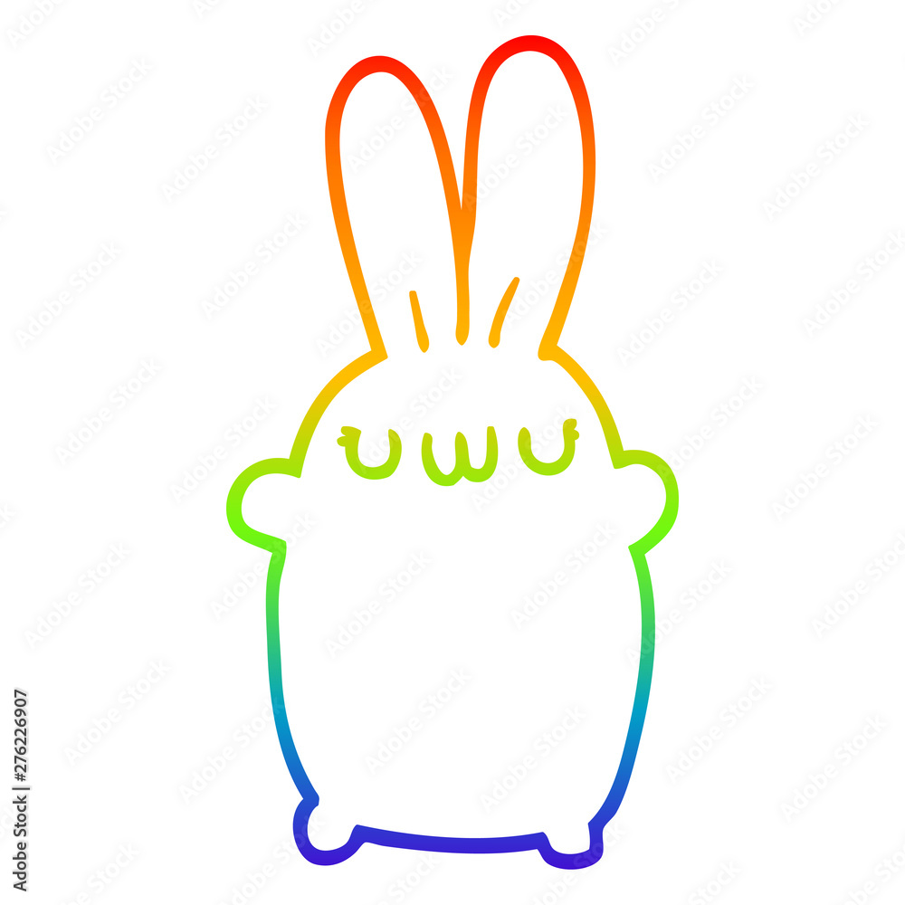 rainbow gradient line drawing cartoon rabbit rainbow gradient line drawing cartoon rabbit