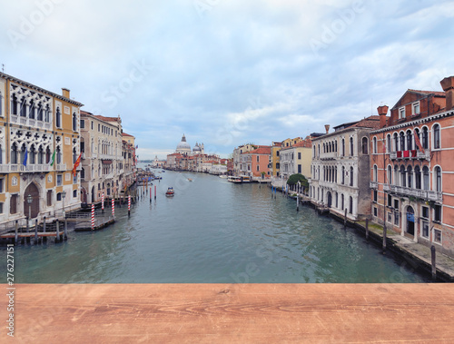 Motor boats in Grand Canal waters of Venice. © velishchuk