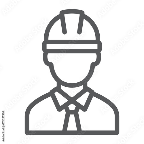 Oilman line icon, industy and man, worker sign, vector graphics, a linear pattern on a white background.