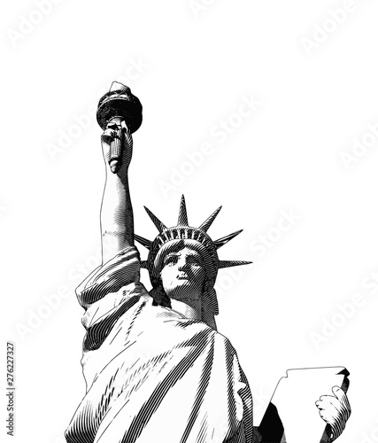 Engraving liberty illustration isolated on white BG © jolygon