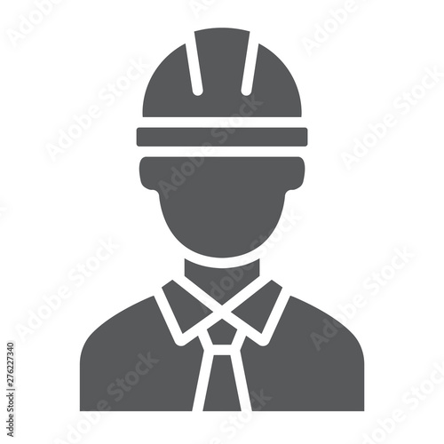 Oilman glyph icon, industy and man, worker sign, vector graphics, a solid pattern on a white background.