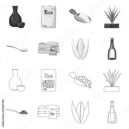 Vector design of crop and ecological logo. Set of crop and cooking stock vector illustration.