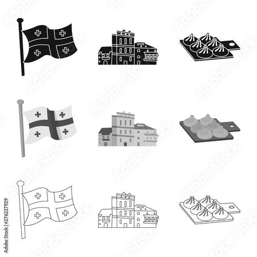 Vector illustration of culture and sightseeing icon. Set of culture and originality stock symbol for web.