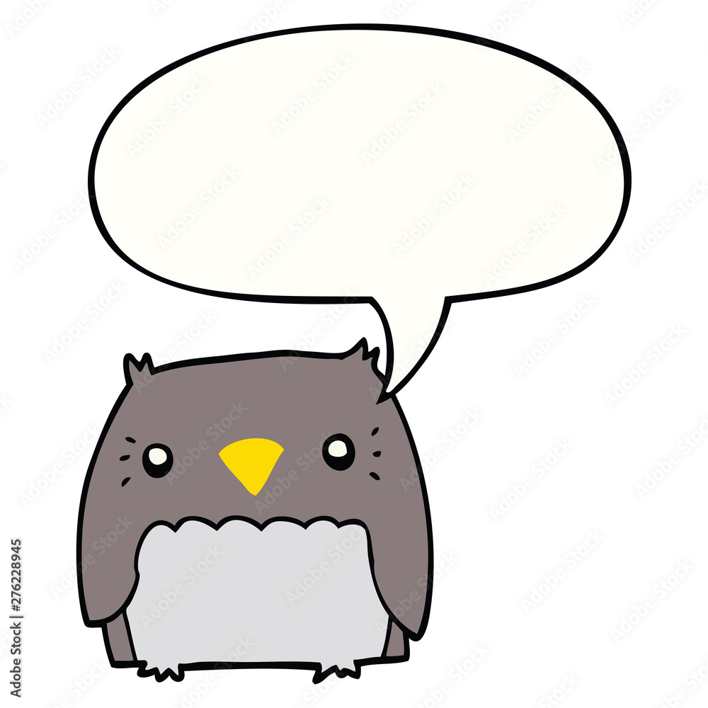 cute cartoon owl and speech bubble cute cartoon owl and speech bubble