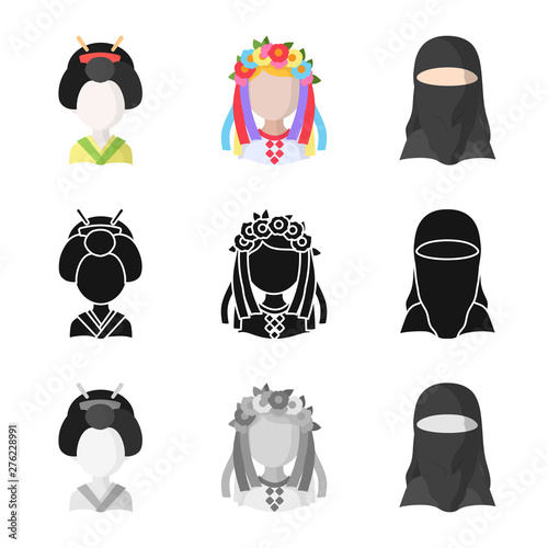 Vector design of imitator and resident symbol. Set of imitator and culture vector icon for stock.