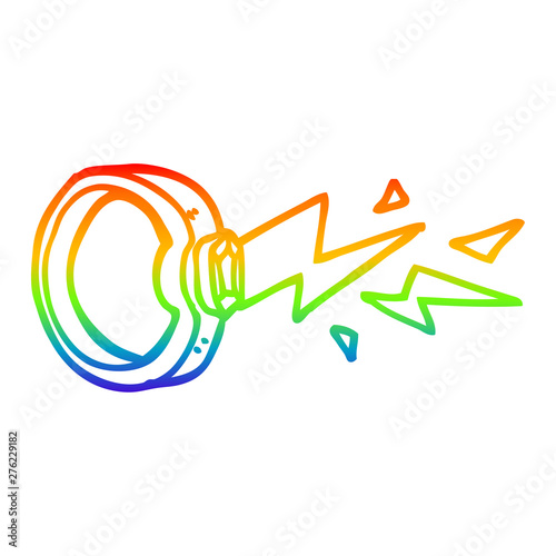 rainbow gradient line drawing cartoon magic ring