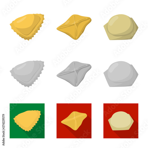 Isolated object of products and cooking logo. Set of products and appetizer stock symbol for web.