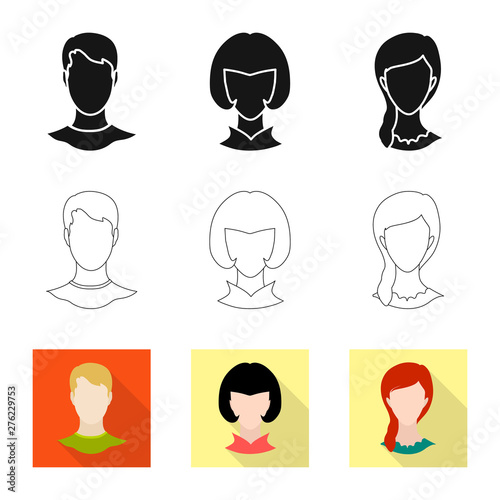 Vector design of professional and photo sign. Set of professional and profile stock vector illustration.