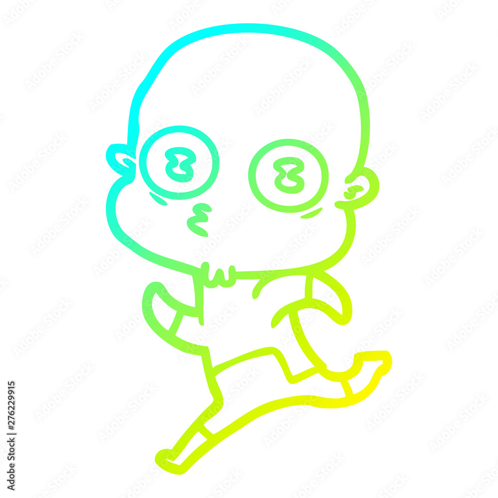 cold gradient line drawing cartoon weird bald spaceman cold gradient line drawing cartoon weird bald spaceman