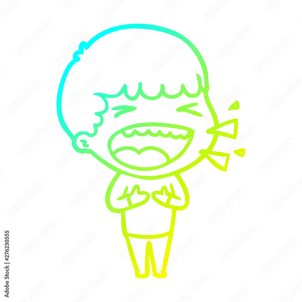 cold gradient line drawing cartoon laughing man cold gradient line drawing cartoon laughing man