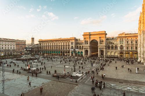 Galleria Vittorio Emanuele II and the Cathedral at the Cathedral Square (Doumo) in Milan, Lombardy photo