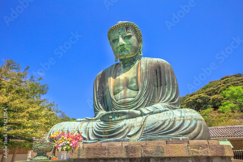 Big Buddha (Daibutsu), one of the largest bronze statue of Buddha Vairocana, Kotoku-in Buddhist Temple in Kamakura, Japan photo