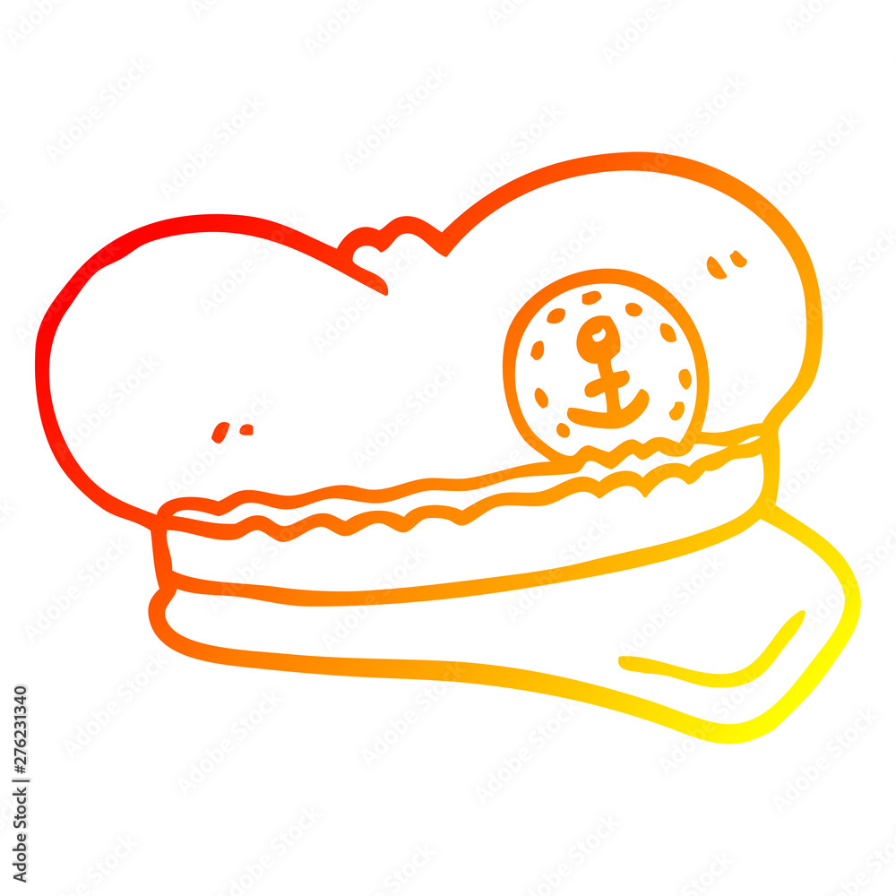 warm gradient line drawing cartoon sailor hat warm gradient line drawing cartoon sailor hat
